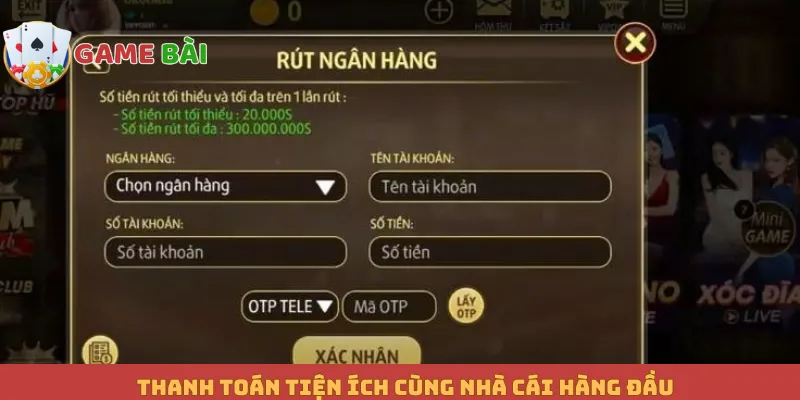 Thanh toán tiện ích cùng nhà cái hàng đầu